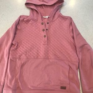 Pink, LL Bean, quilted, hooded, sweatshirt, size small